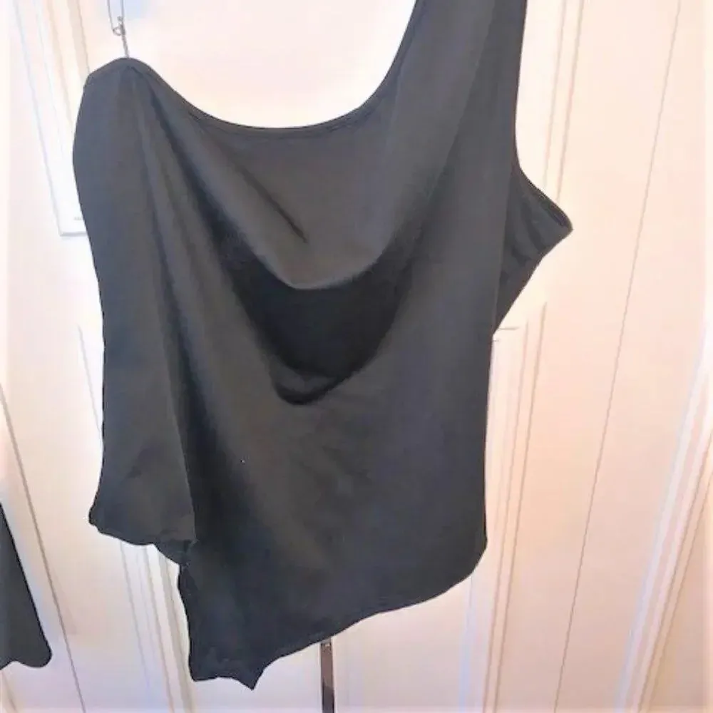 One shoulder black bodysuit 1X‎ - Image 4