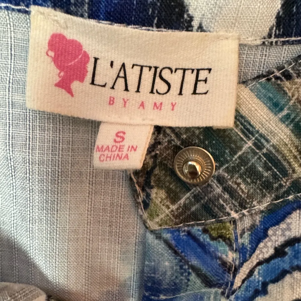 L'ATISTE Blue and Green Patterned Jumpsuit Size Small. E71 - Image 4