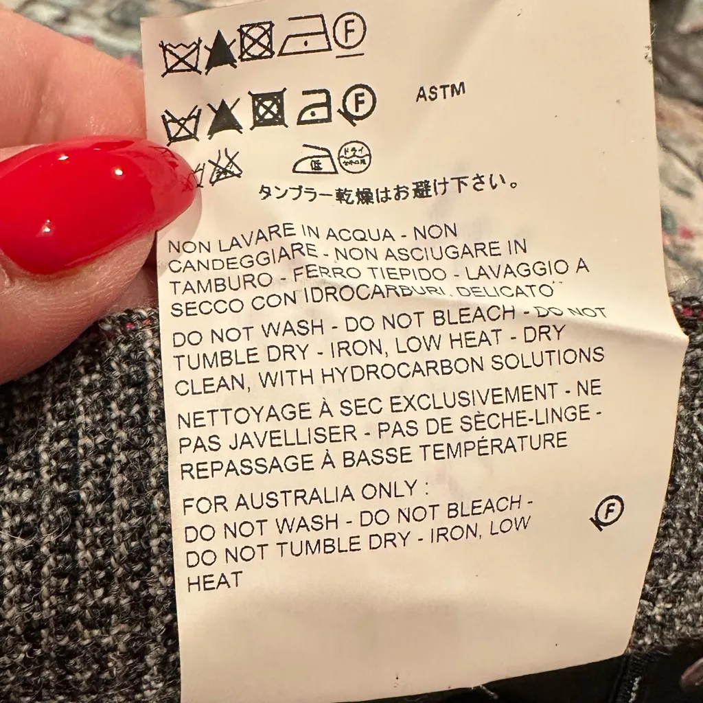 Helmut Lang Black Gray Red Plaid Mini Skirt 28 - Image 11