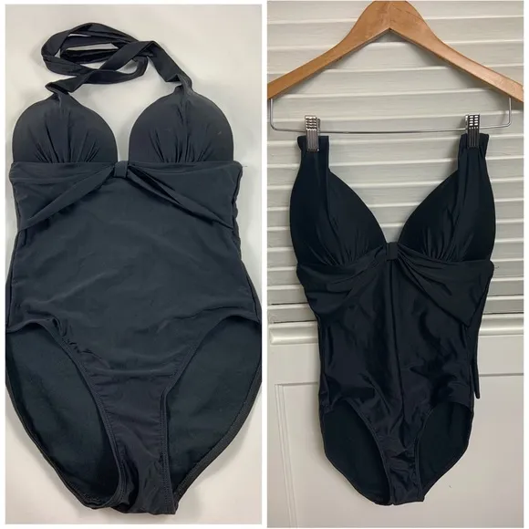 Beach Joy MD Black Vintage one piece push up bra suit - Image 2