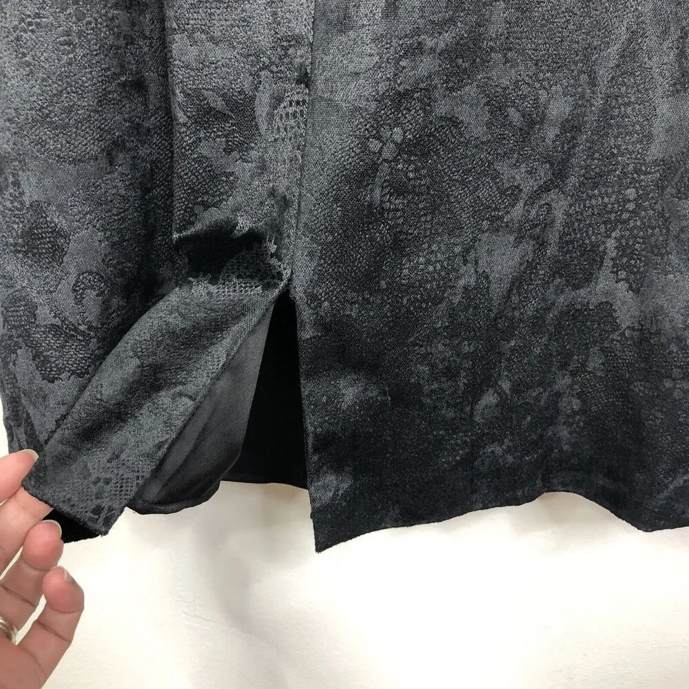 NEW Alice + Olivia Yodi Square Neck Brocade Black Peplum Dress Women's Size 8 - Image 9