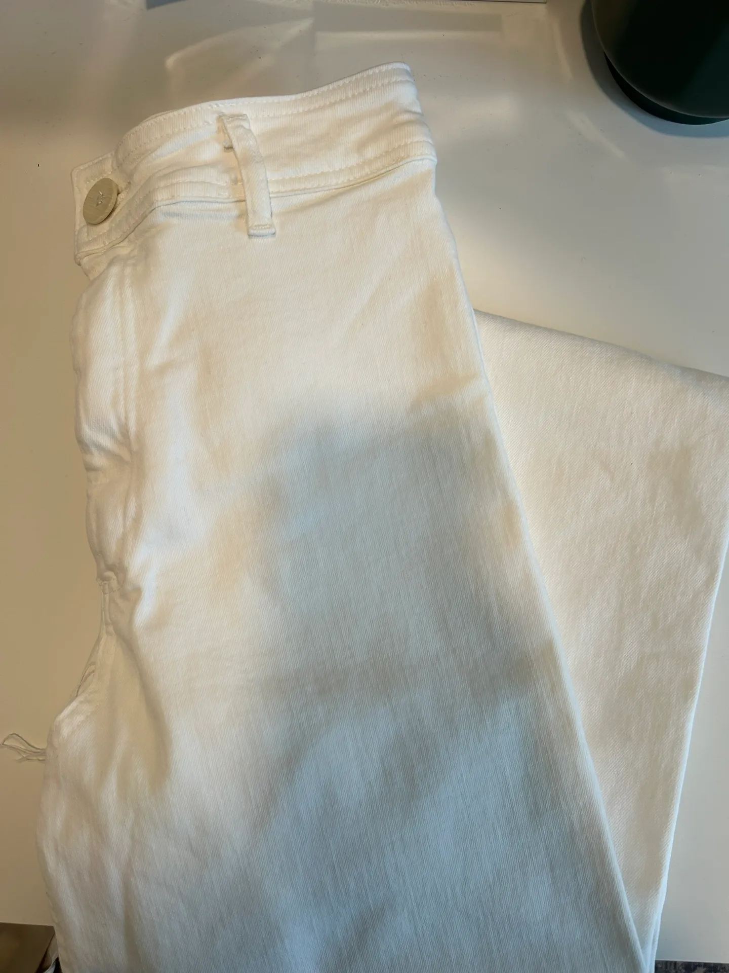 Marine Straight Wide Leg White Jeans - Image 2