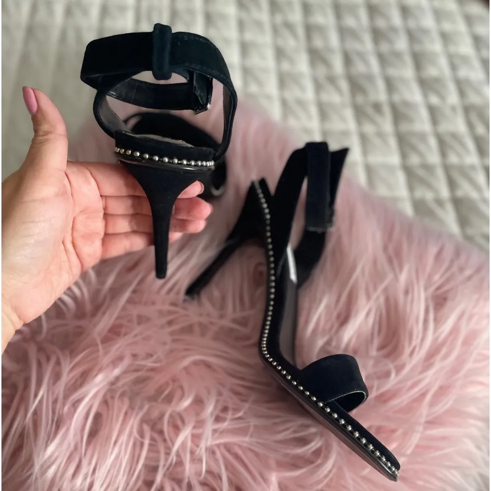 Black Suede Heels Size 7 - Image 2