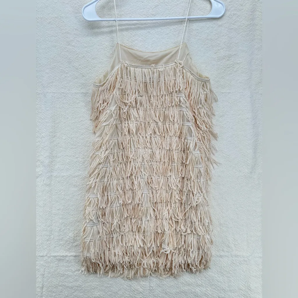 H&M Cream Fringe Flapper Mini Dress - Image 2