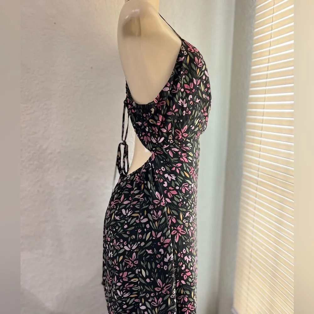 ZAFUL Women's Spaghetti Strap Floral Summer Hollow Twist Front Maxi Dresses Sexy - Image 10