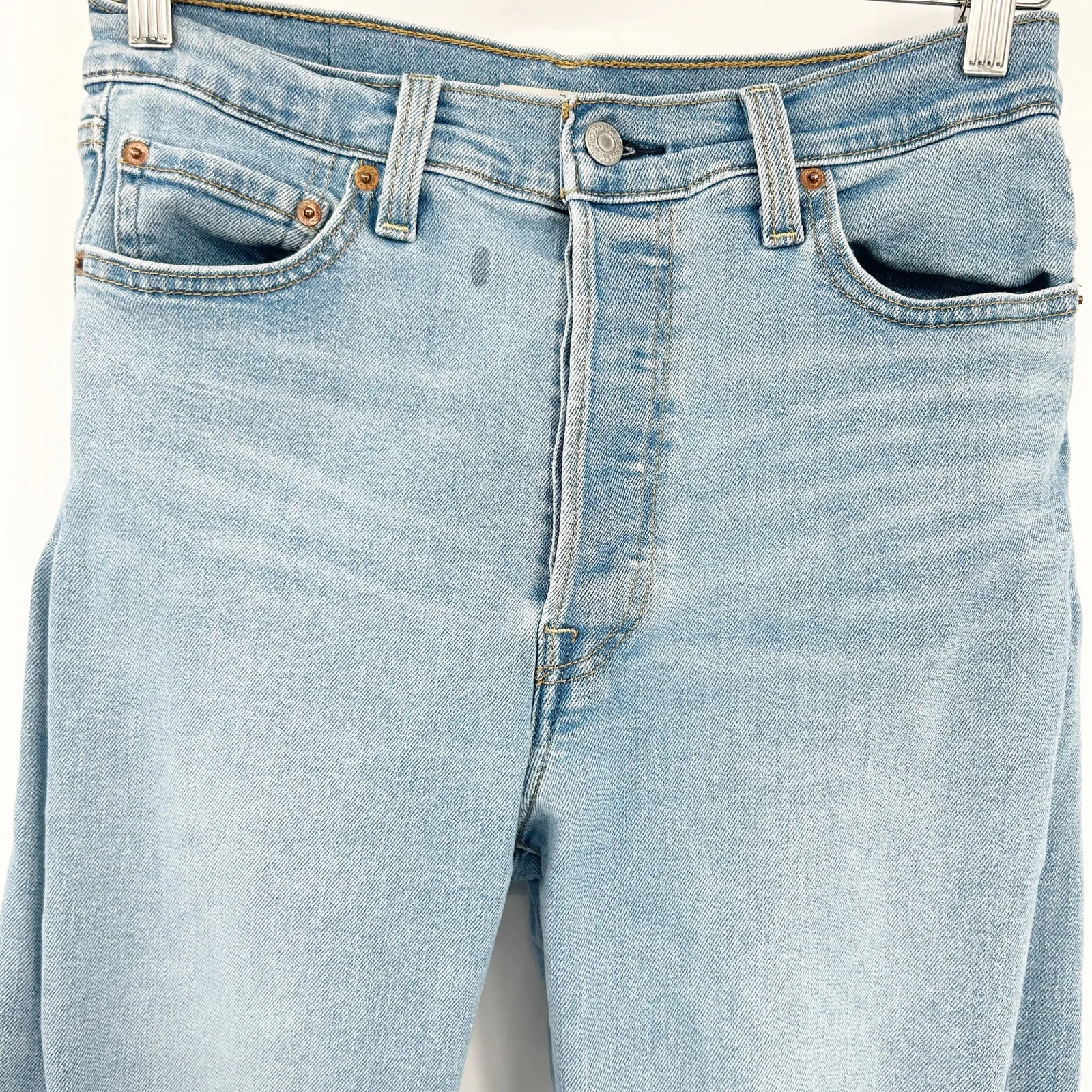 Levis Womens Distressed High Rise Ribcage Ankle Straight Leg Jeans‎ Size 29 Blue - Image 3