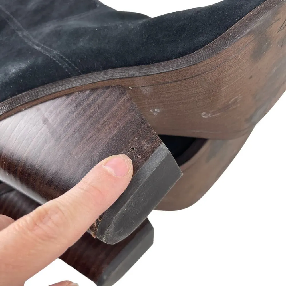 Sam Edelman Black Indigo Suede Leather Knee High Pointed Toe Boot Size 8.5 - Image 14