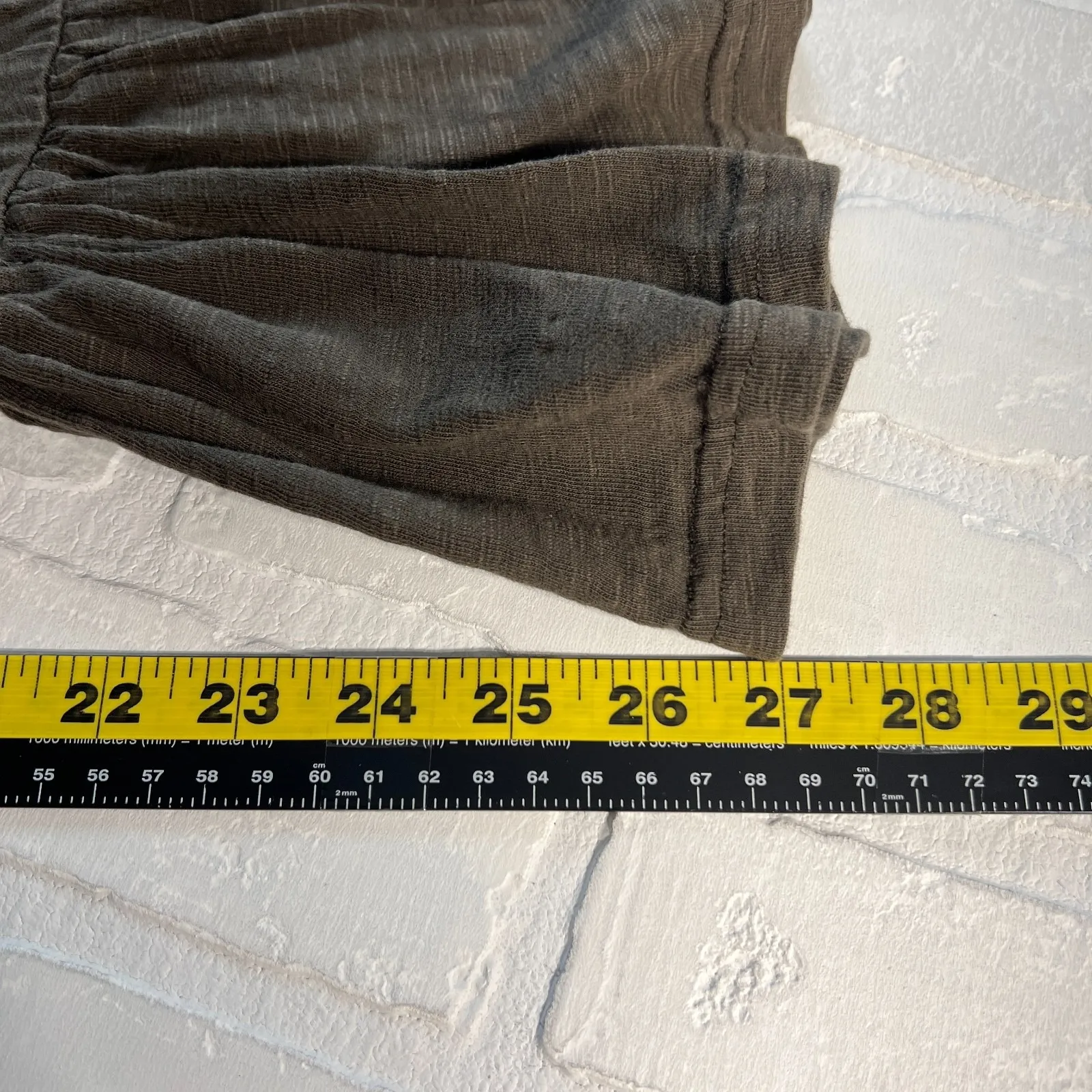 Matilda Jane Pants Womens Medium Green Wide Leg Ruffle Hem Cotton Pull On Crop M - Image 16