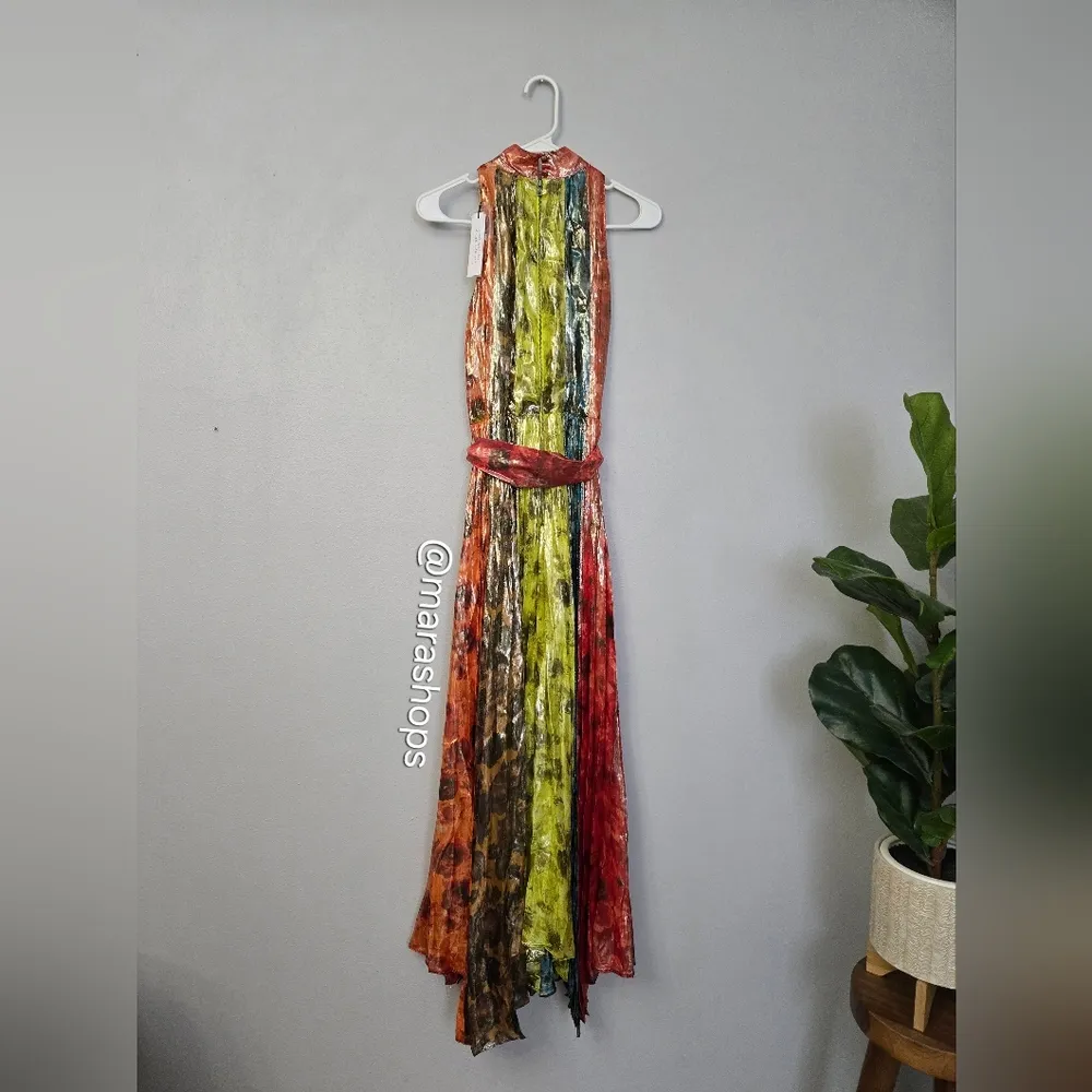 Alice + Olivia Mertie Mock Neck Pleated Maxi Dress - Image 10