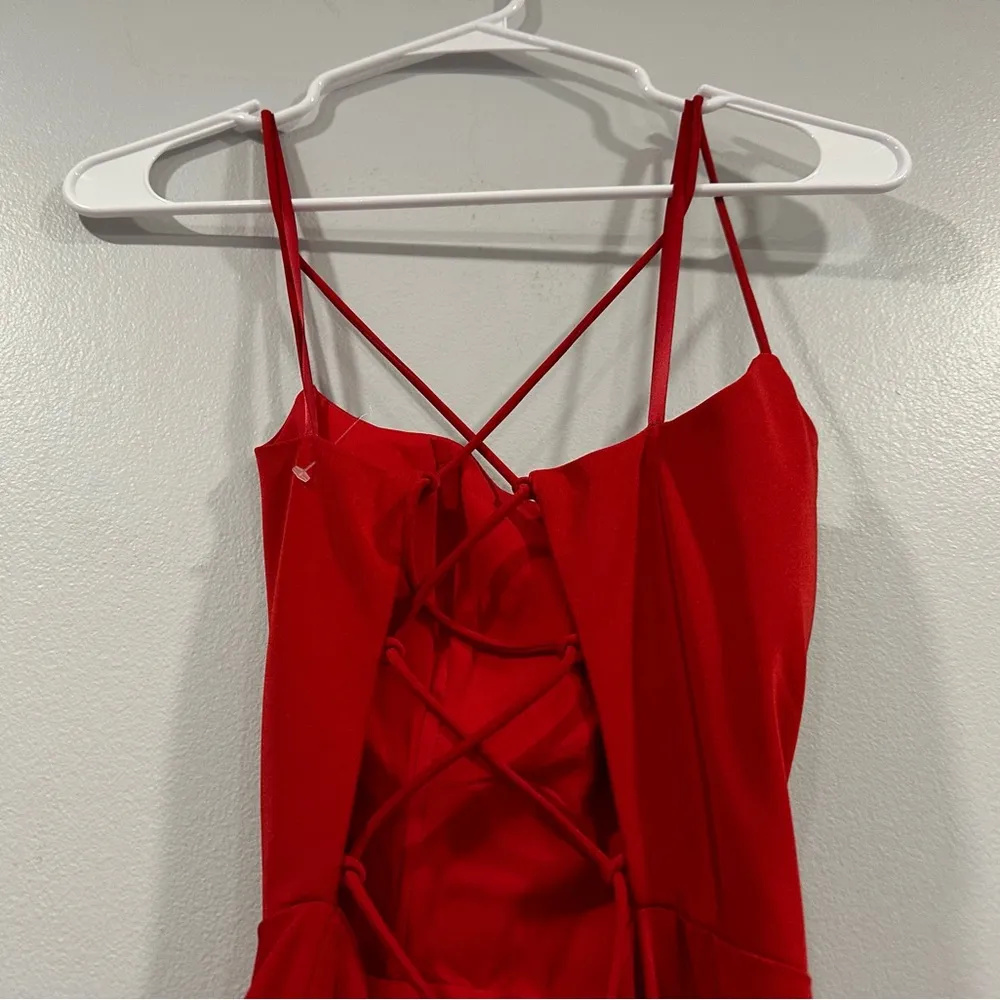 La Femme 28294 Strappy Maxi Dress Red 0 - Image 5