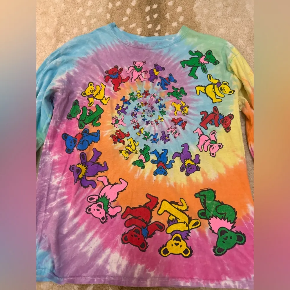 Liquid Blue Grateful Dead dancing bears Tie Dye long sleeve T - Image 3