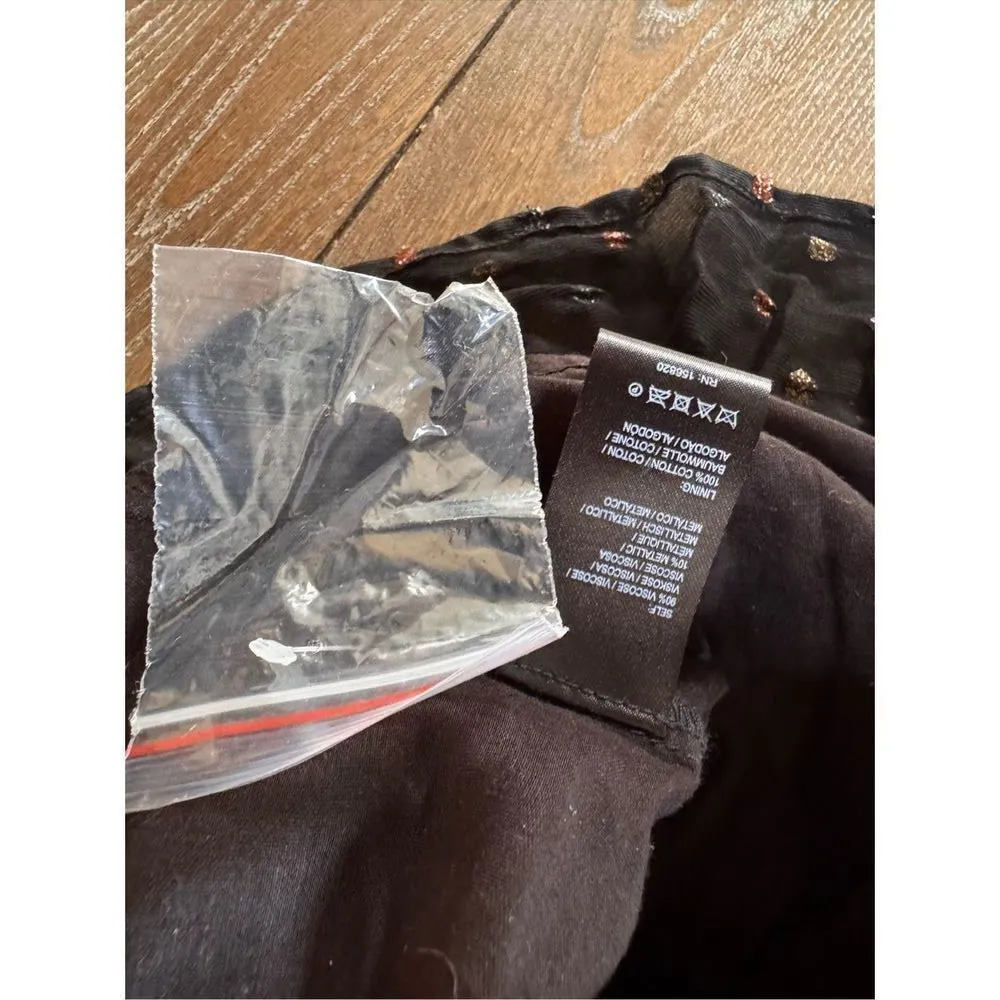 NWOT Allison New York Scarlett Black Metallic Dress Size Large - Image 12