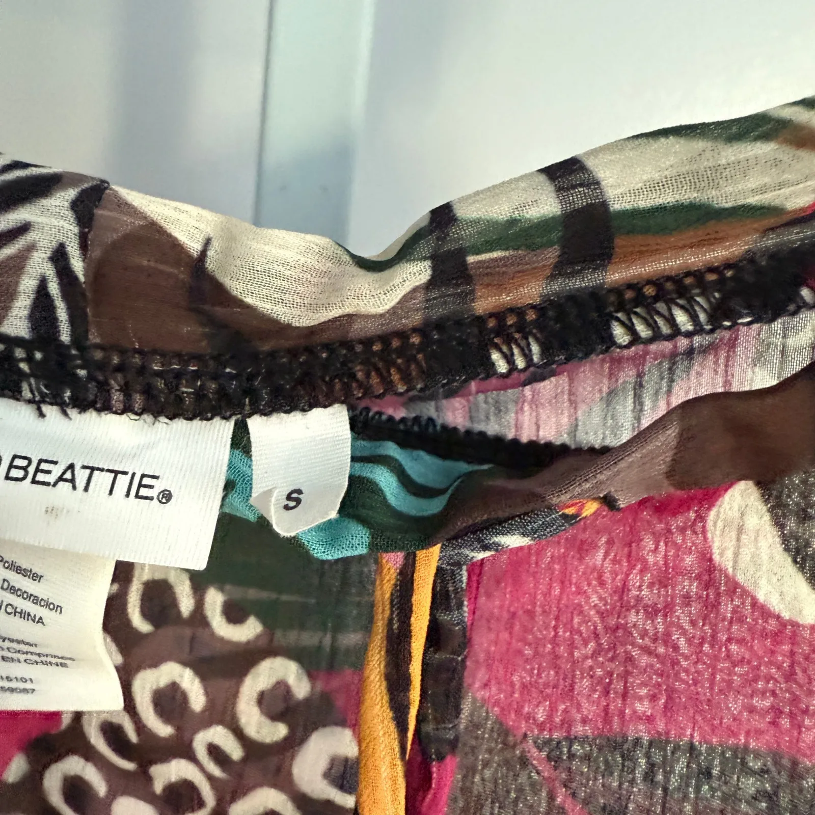 Bleu Rod Beattie Floral drawstring tropical floral sheer wide pants Size S - Image 6