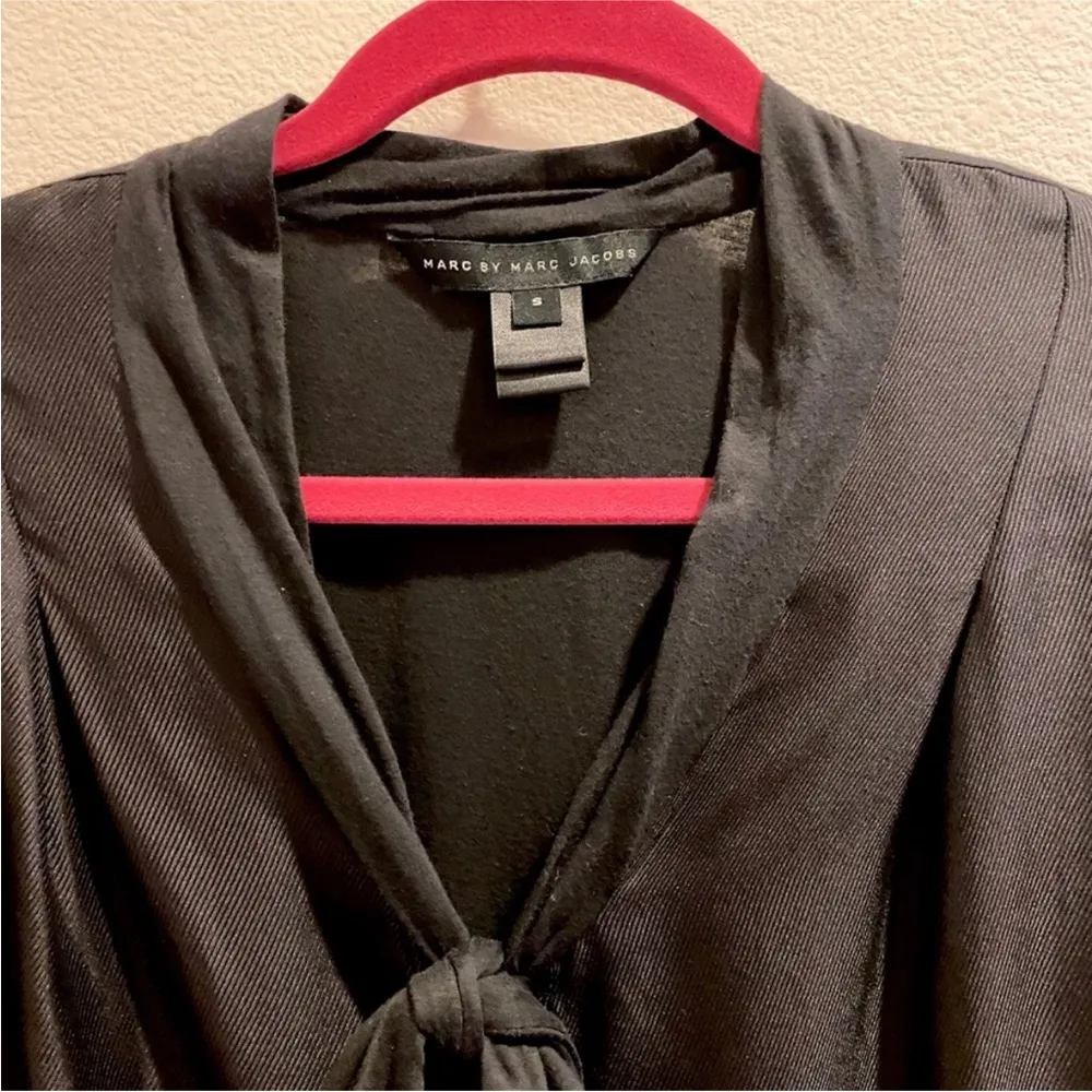 Marc by Marc Jacobs Beautiful Bow Tie Black Blouse - Image 2