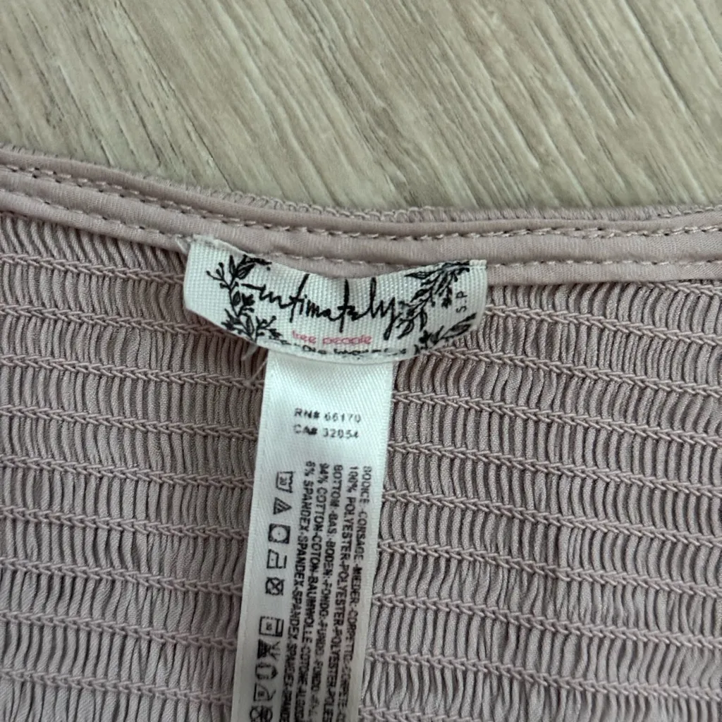 Free People Smockin’ and Rockin’ Long Sleeve Flowy Bodysuit | Grey | Small - Image 7