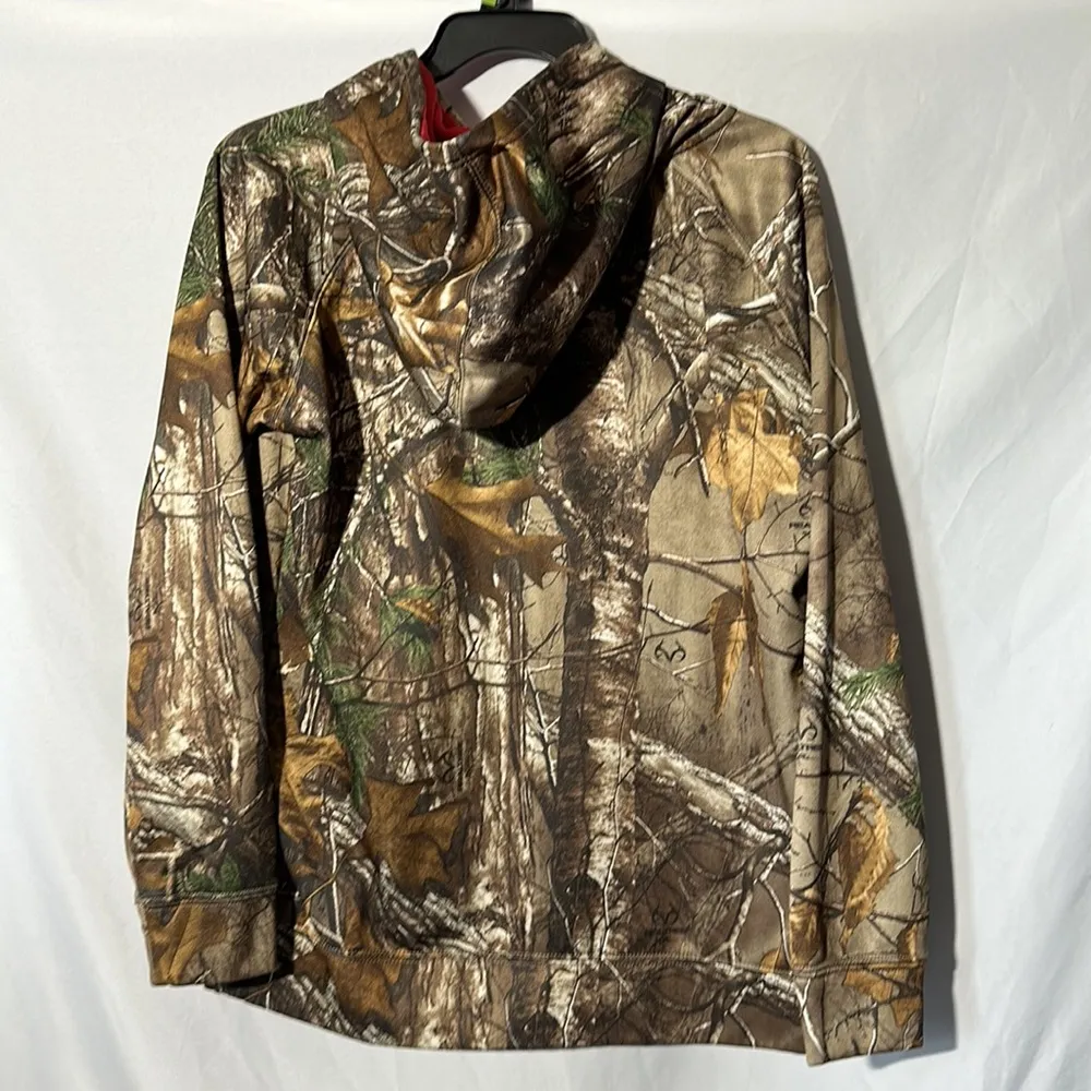 Realtree women’s medium brown camouflage pink pullover hood sweatshirt - Image 2