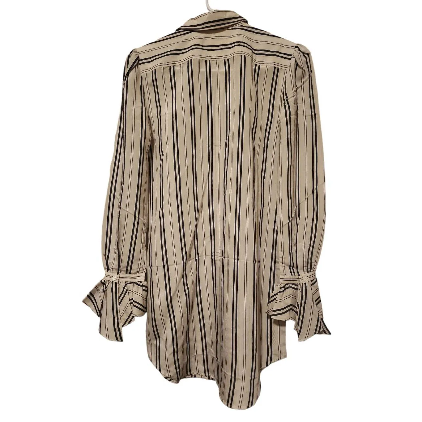 NEW Polo Ralph Lauren white collared striped button up blouse size 0 women's nau - Image 5