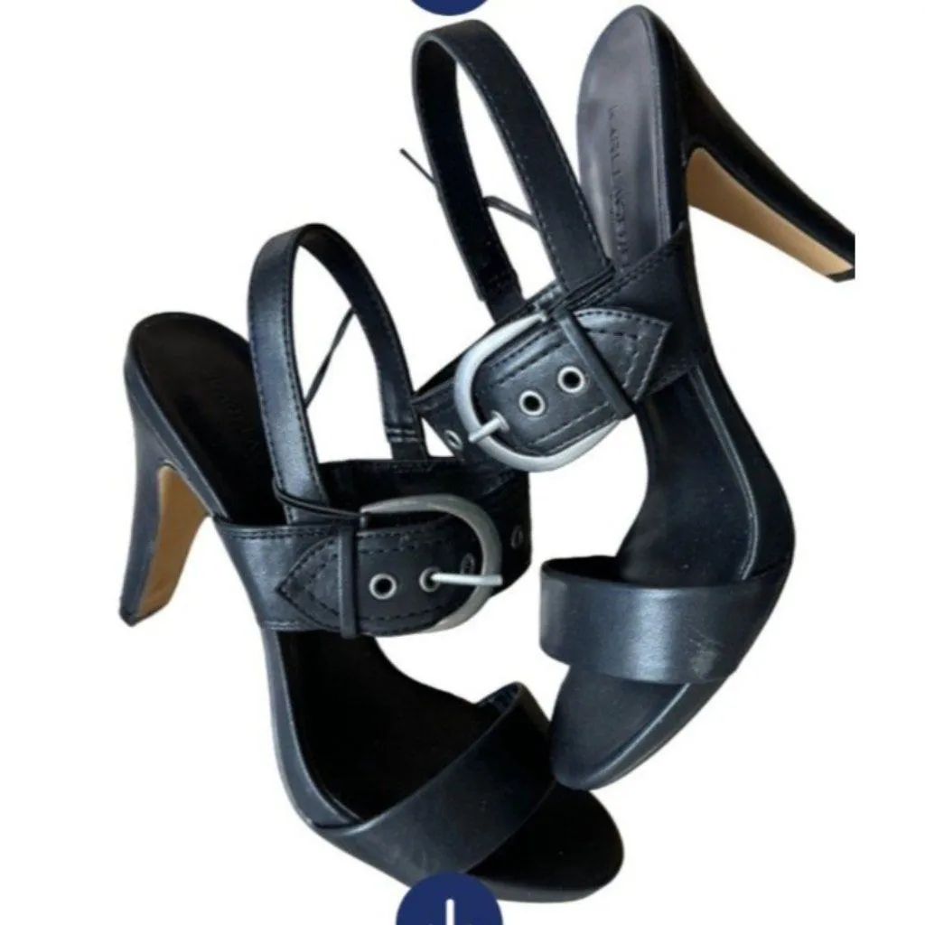Karl Lagerfeld Colene 8M Strappy Business Casual Ankle Strap Heels Black Size 8 - Image 4