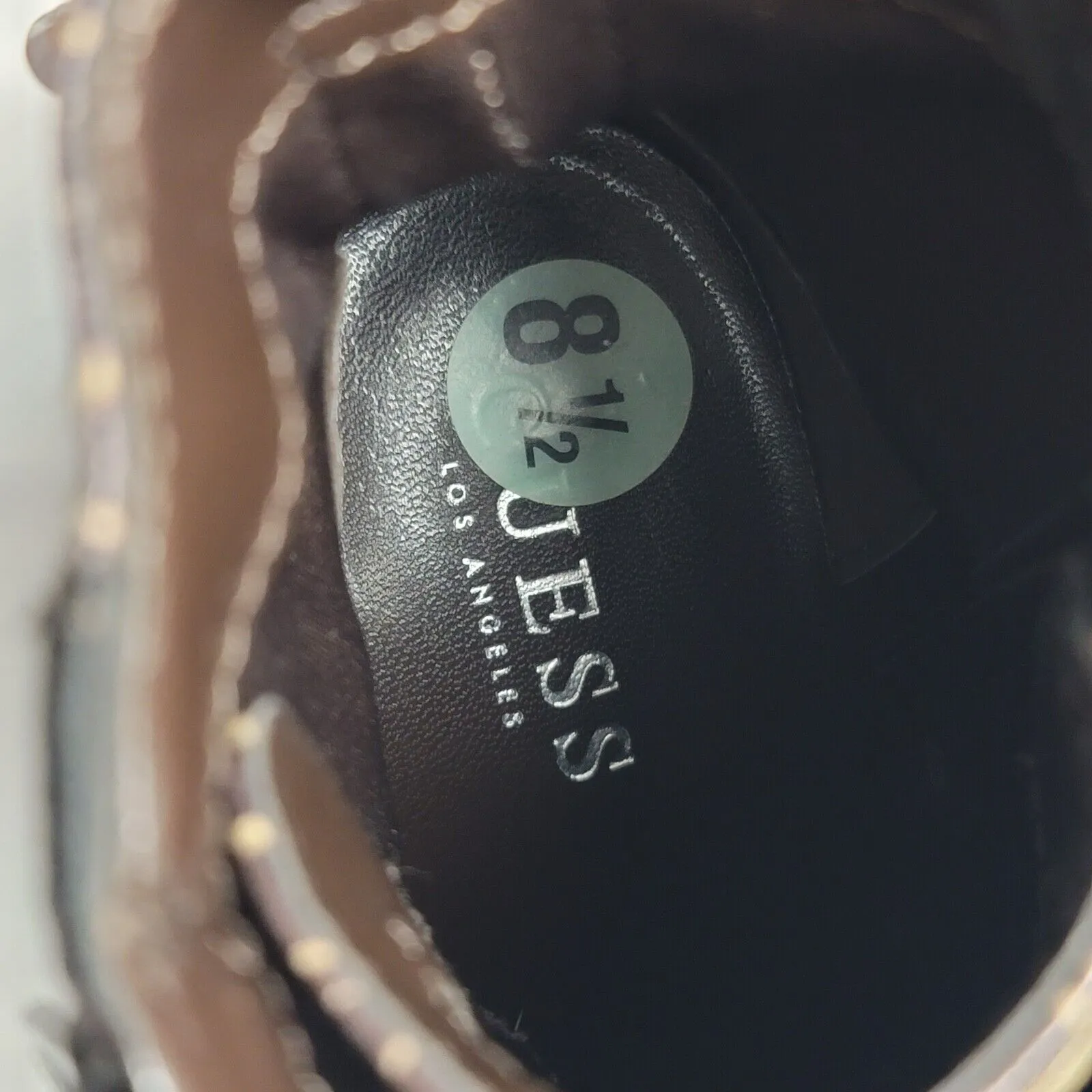 Guess Los Angeles Womens Brown Logo Ankle Combat Lace Up Boots Side Zip Sz 8.5M - Image 6