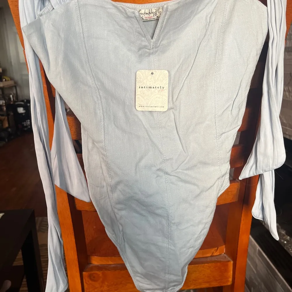 Free People Light Blue Bodysuit - Image 3