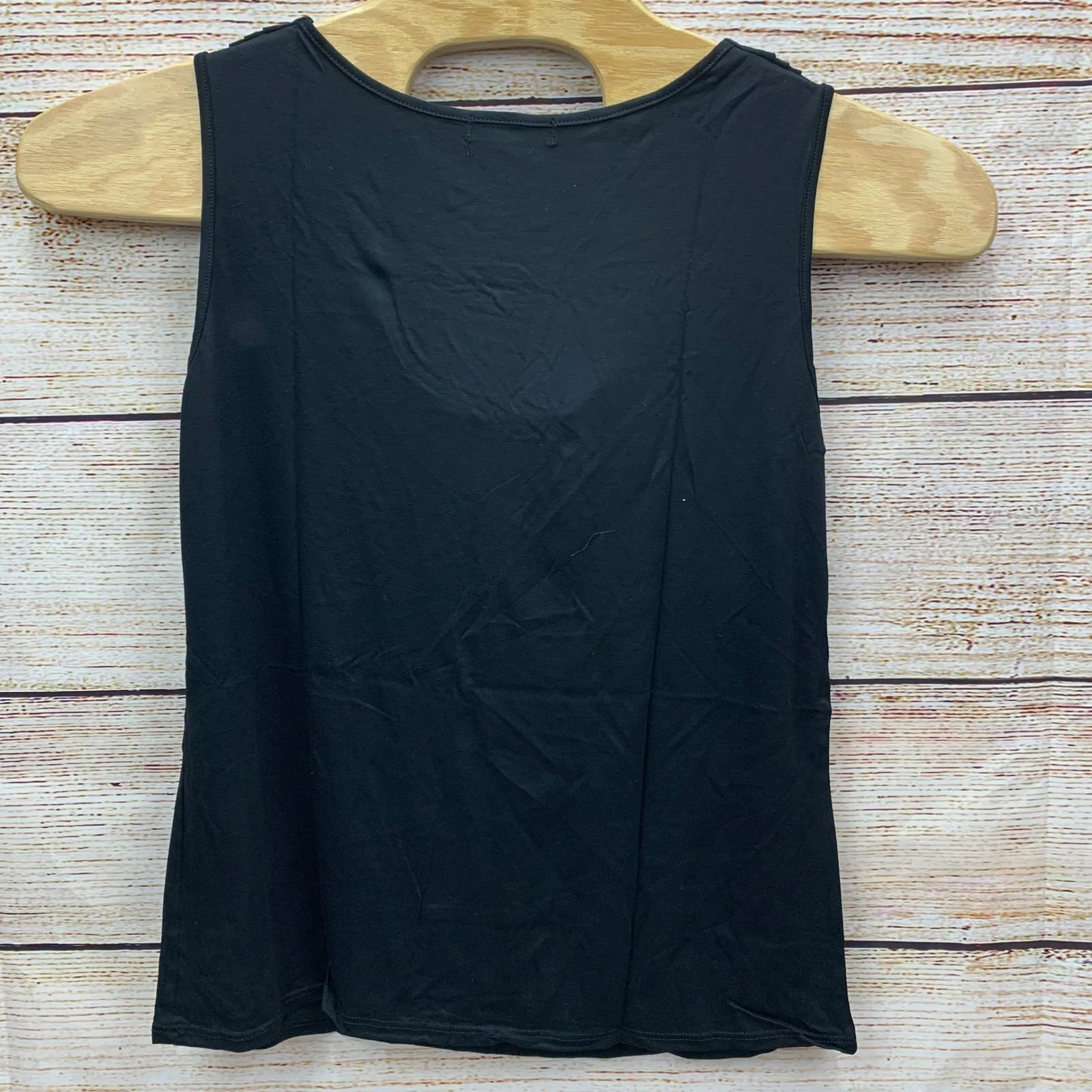 AMORE ALLFY Womens Ruched Cowl Neck Sleeveless Stretch Tank Top‎ Black 2X Size XXL - Image 2