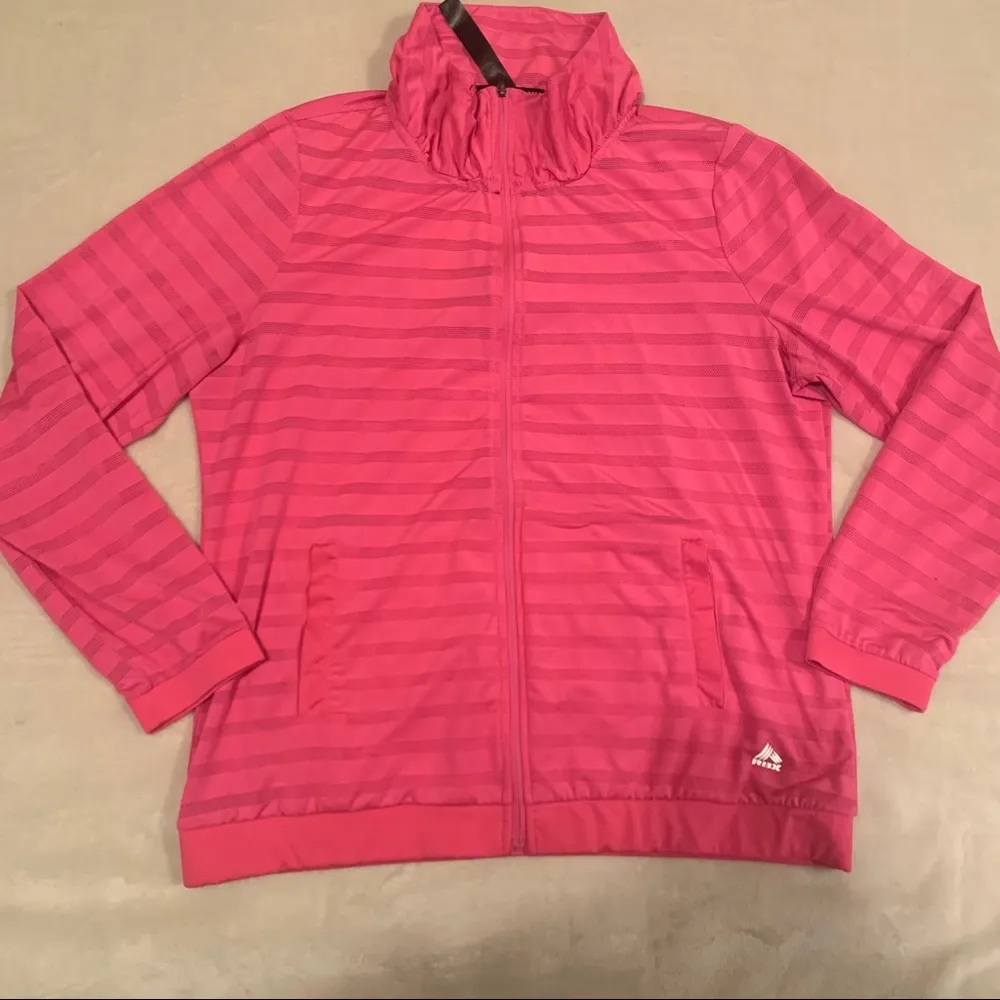 RBX Hot Pink Zip Up Perforated Light Weight Track Jacket Size XL - Image 2