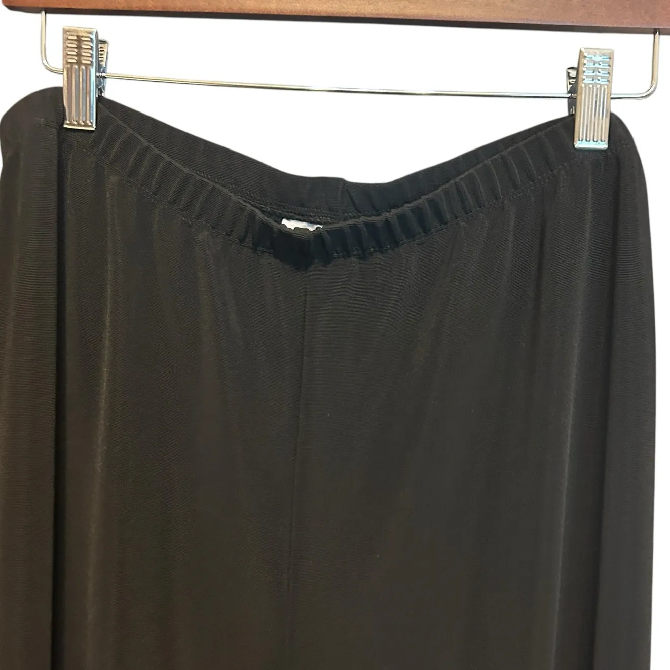 Susan Graver Women Modern Essentials Pants LT Black Liquid Knit Office Travel - Image 4