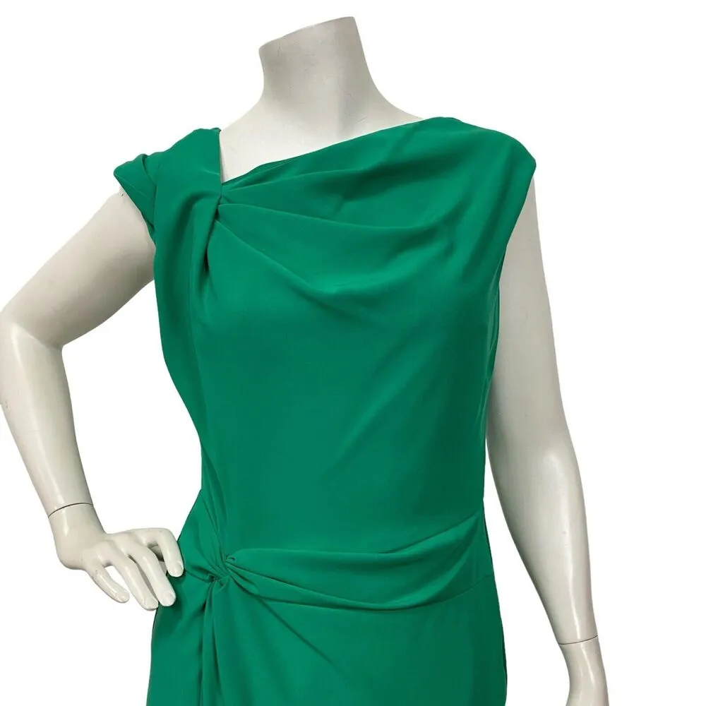 Eva Mendes New York & company womens Sheath Twisted Asymmetric green dress Sz 2 - Image 5