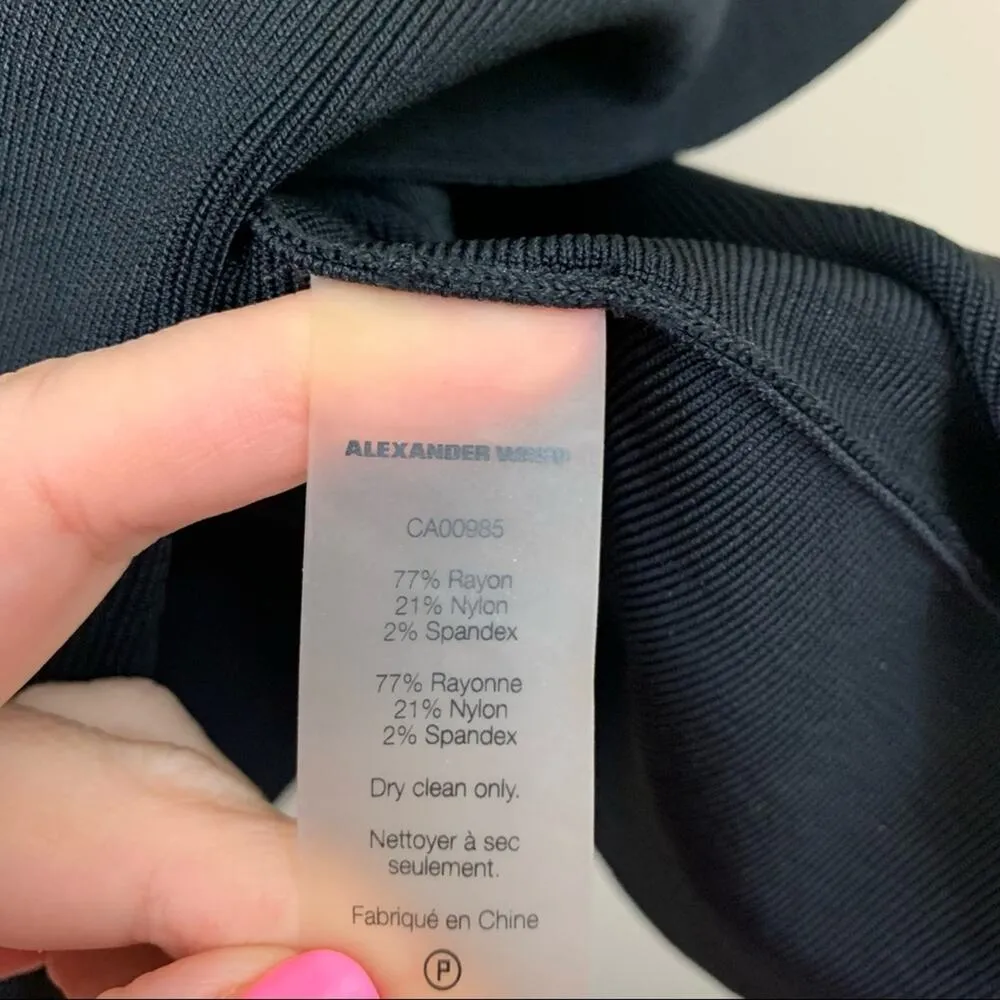 T Alexander Wang Bandage Short Sleeve Black Fit & Flare Mini Dress - Image 3