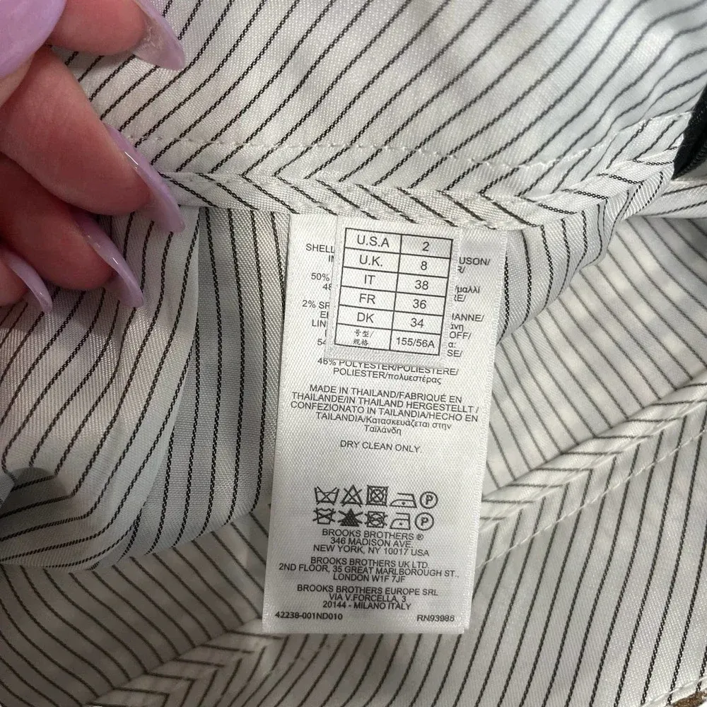 Brooks Brothers Red Fleece Checked Wool Blend‎ Ruffle Skirt Size 2 - Image 10