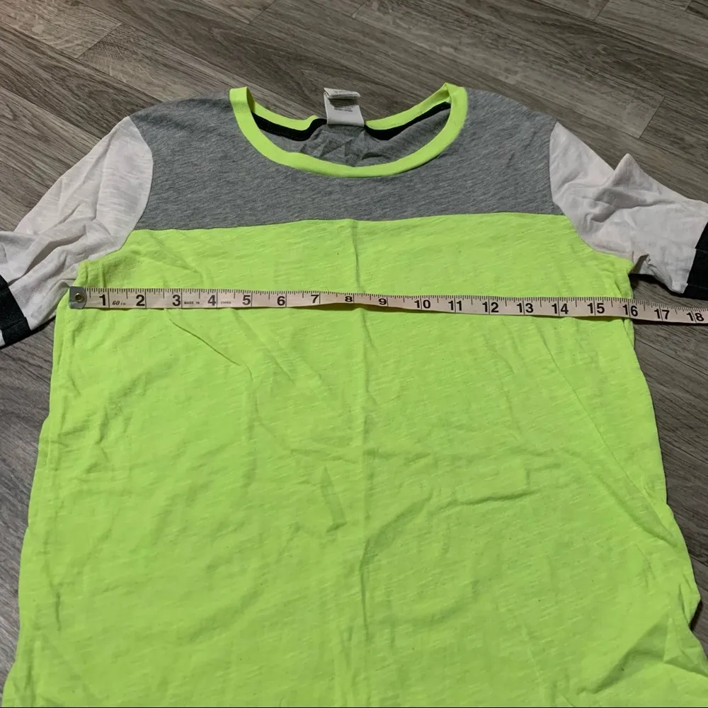 PINK Victoria’s Secret Neon Green 3/4 long sleeve Shirt; XS - Image 4