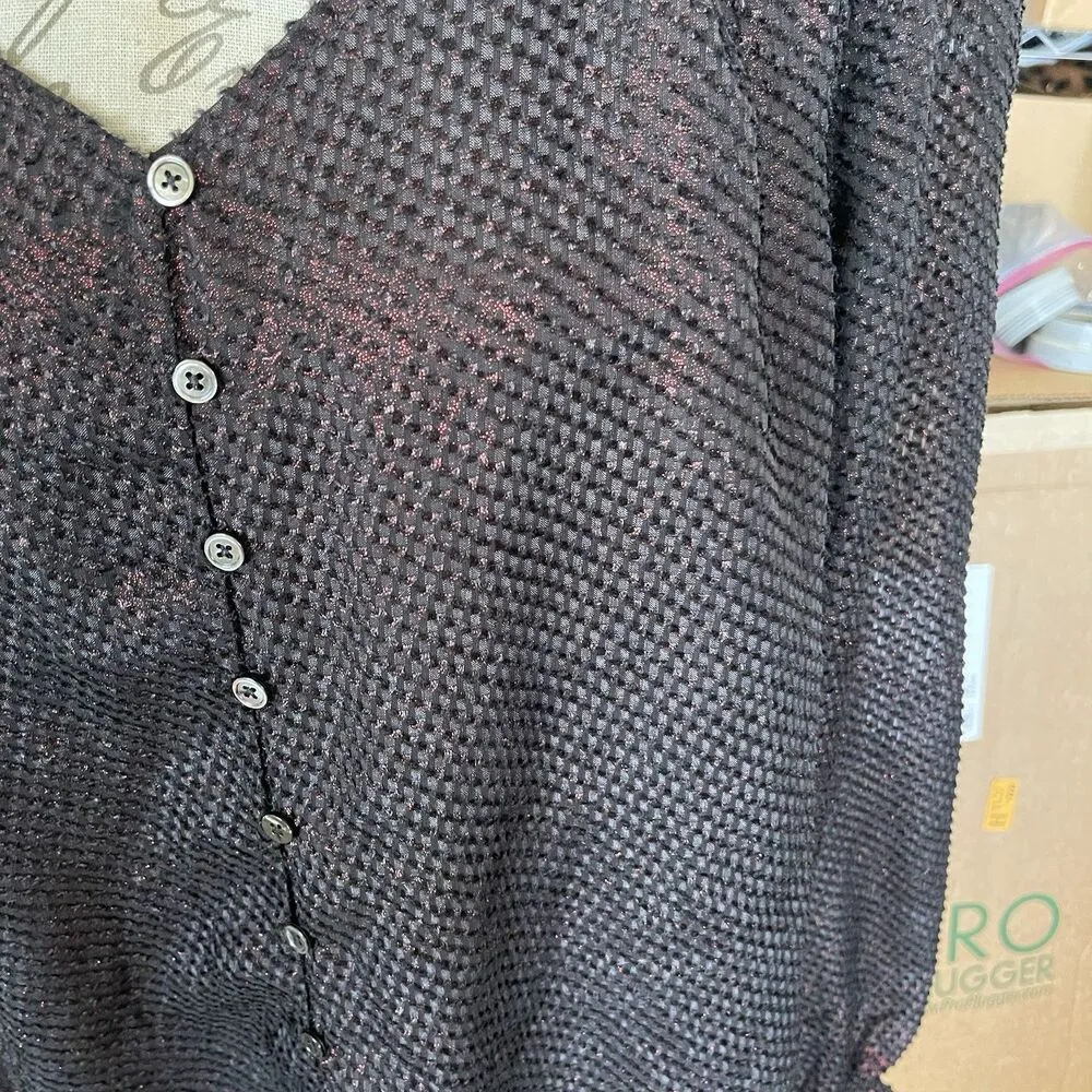 Current Air Womens Blouse Size Large Top Long Sleeve Dark Academia Gothic Chic - Image 5