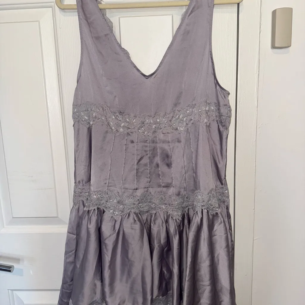 Free People Soft Lilac Lace Slip - Image 3