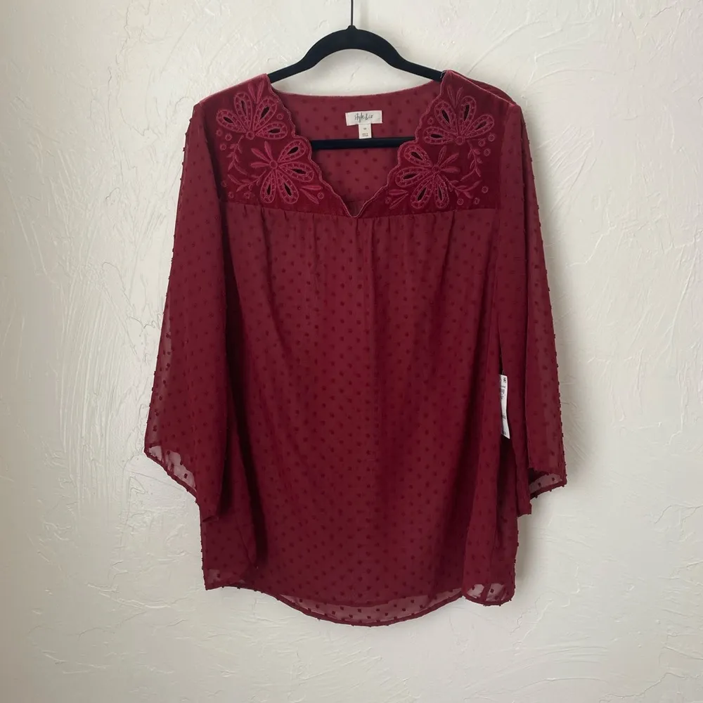 NWT Style & Co eyelet blouse▪️size 1X - Image 75
