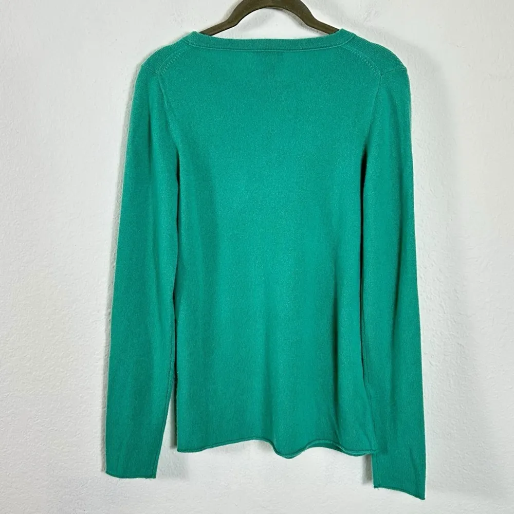 J.Crew Collection Italian Cashmere Long Sleeve T-Shirt Sweater Small Emerald - Image 2