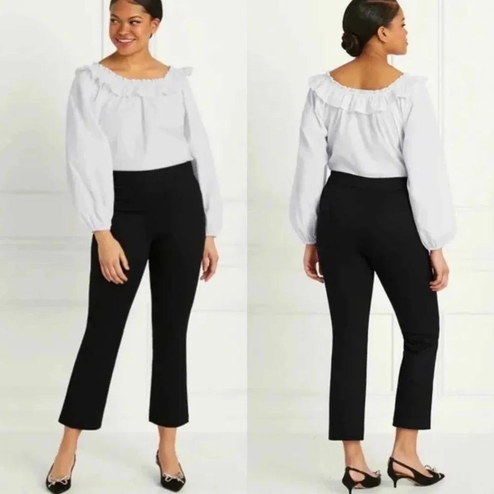 Hill House The Claire Pant Casual Black Stretch Cotton Size Medium - Image 10
