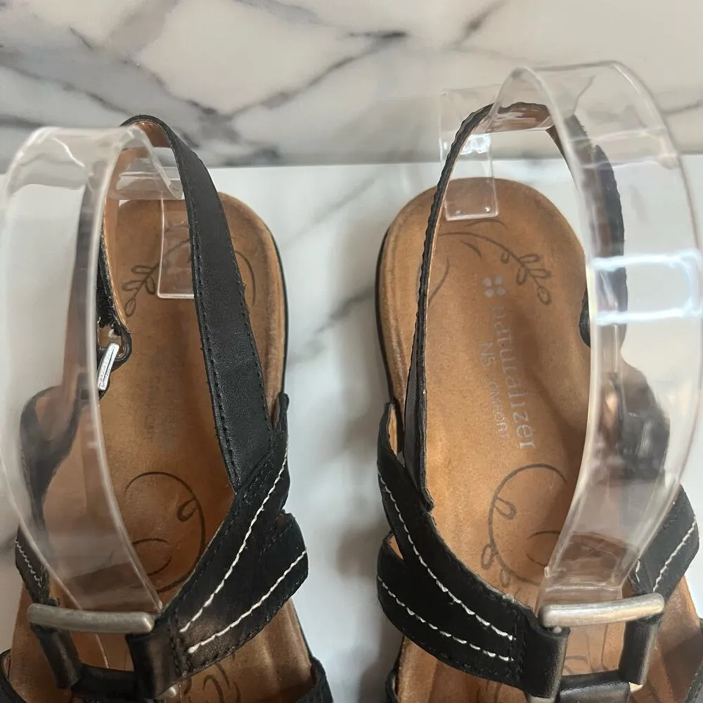 Naturalizer | Brown Leather Strappy Hook & Loop Comfort Every Sandals Sz 7.5 - Image 3