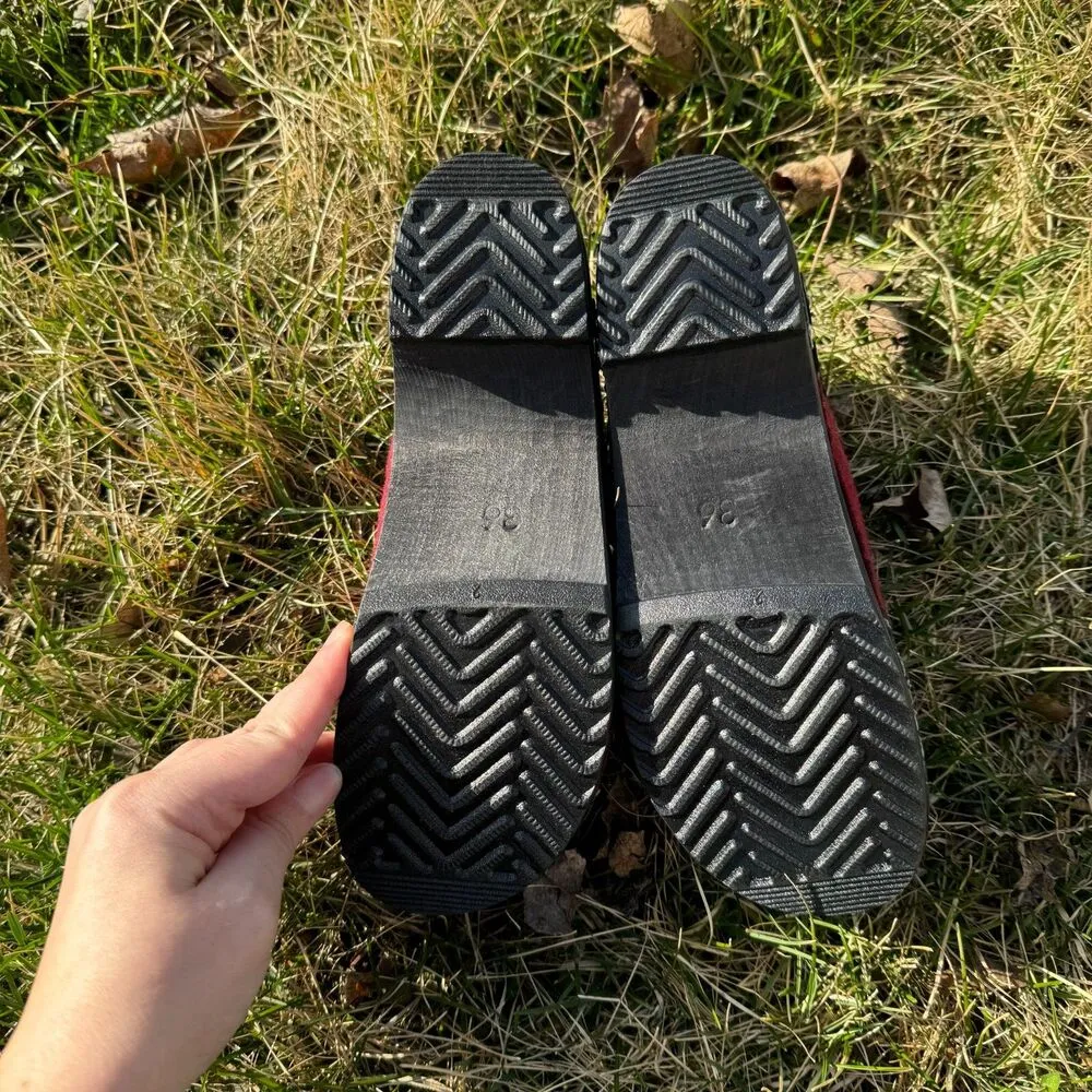 Wool Floral Backless Clogs Sanita Size 5.5 - Image 4