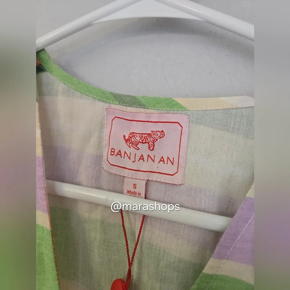 Banjanan Becca Fruit Stripe Mini Dress Orange - Image 6