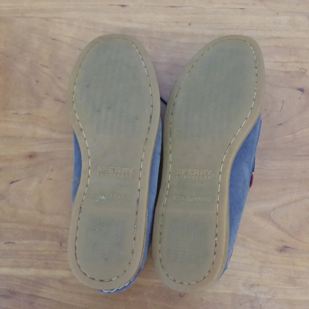Ladies' Sperry Top-Sider Blue Nubuck Ribbon Lace Boat Shoes 6.5M - Image 4