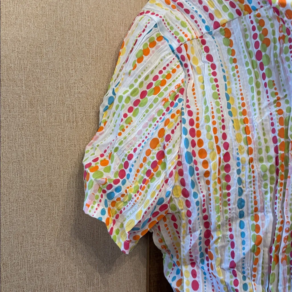 Christopher & Banks Multicolor abstract Dot ladies blouse xl - Image 2