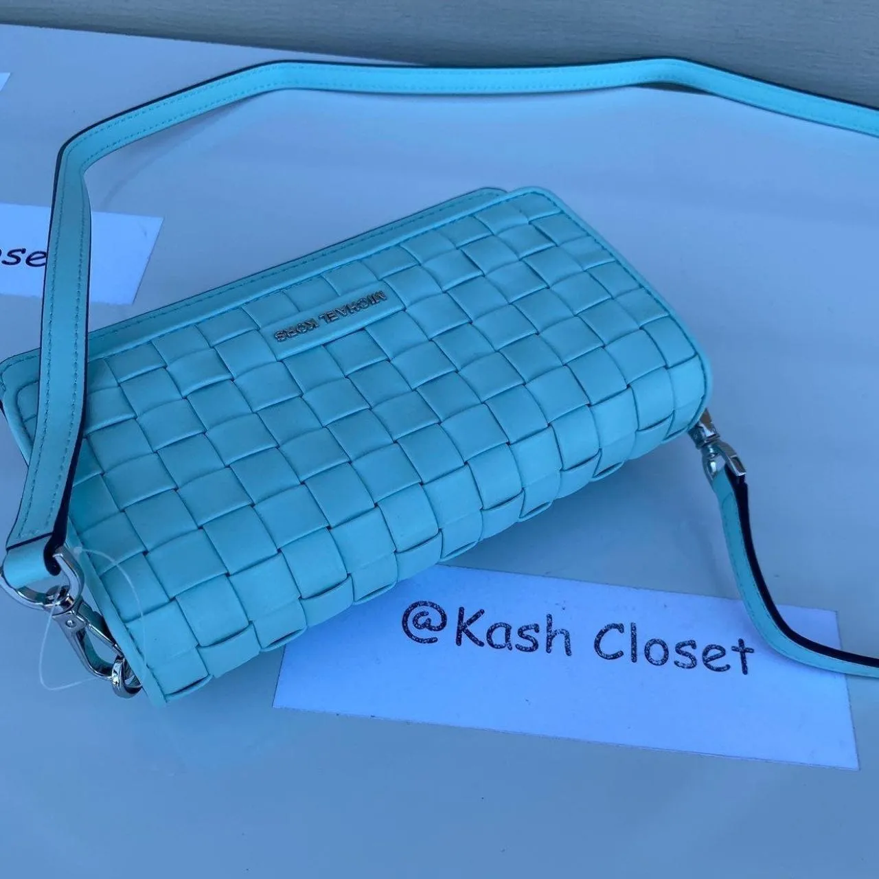 Michael Kors Aqua Phone Crossbody Handbag - Image 3