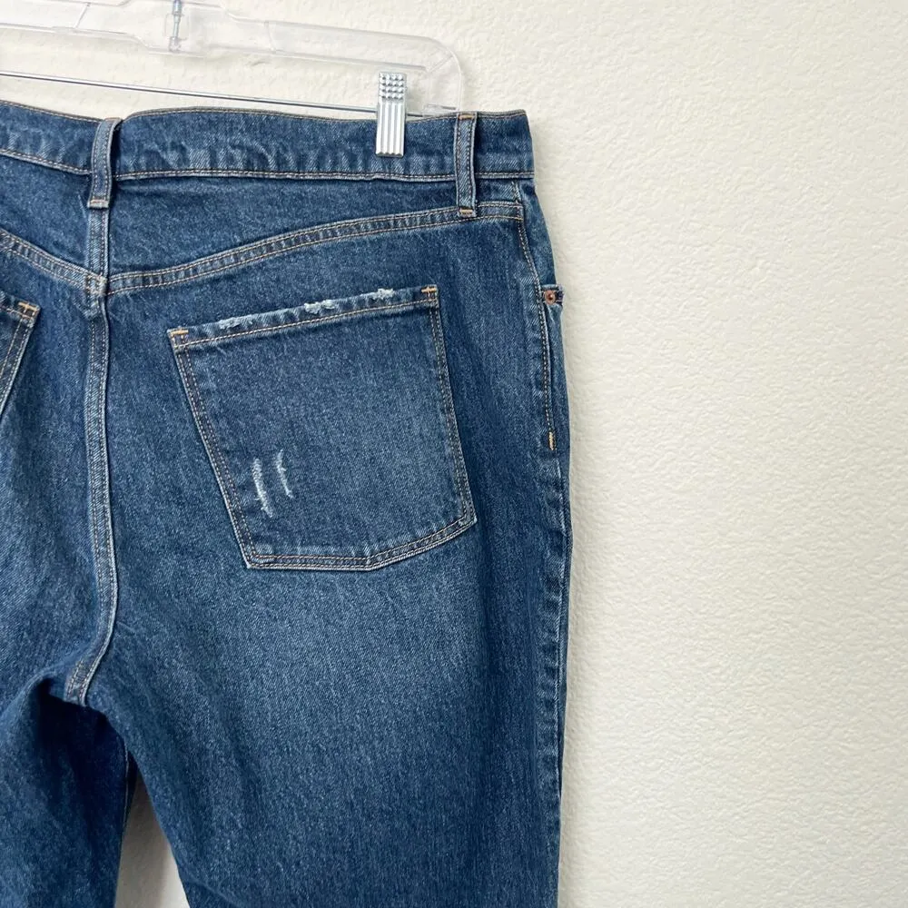 [Old Navy] High Rise Slouchy Straight Distressed Ripped Jeans Button Fly Size 12 - Image 7