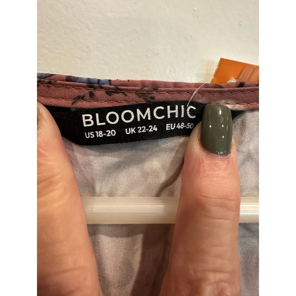 Women's BLOOMCHIC Plus Size 18 Rust Floral Midi Dress White - Image 5