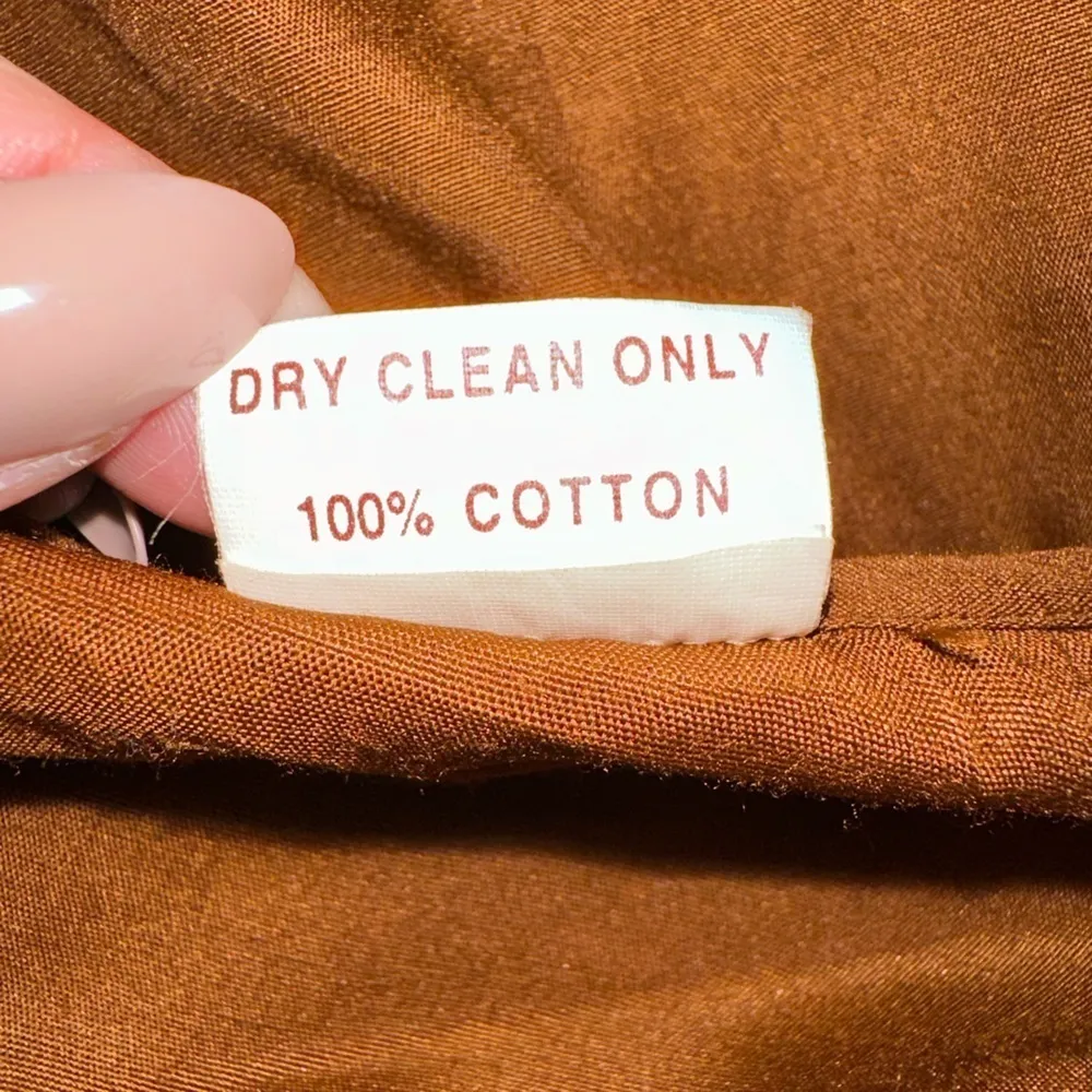 Sari Sapne Dress Dark Senape Cream Embroidery Size Small Orange - Image 7