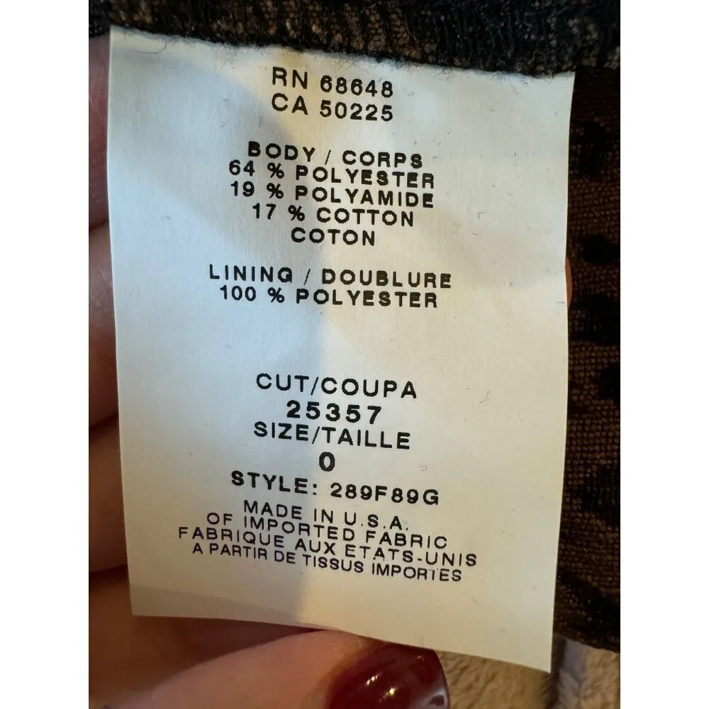 Allen Schwartz‎ Pants Women 0 Black Brown Animal Print Split Hem Flare Trousers - Image 10