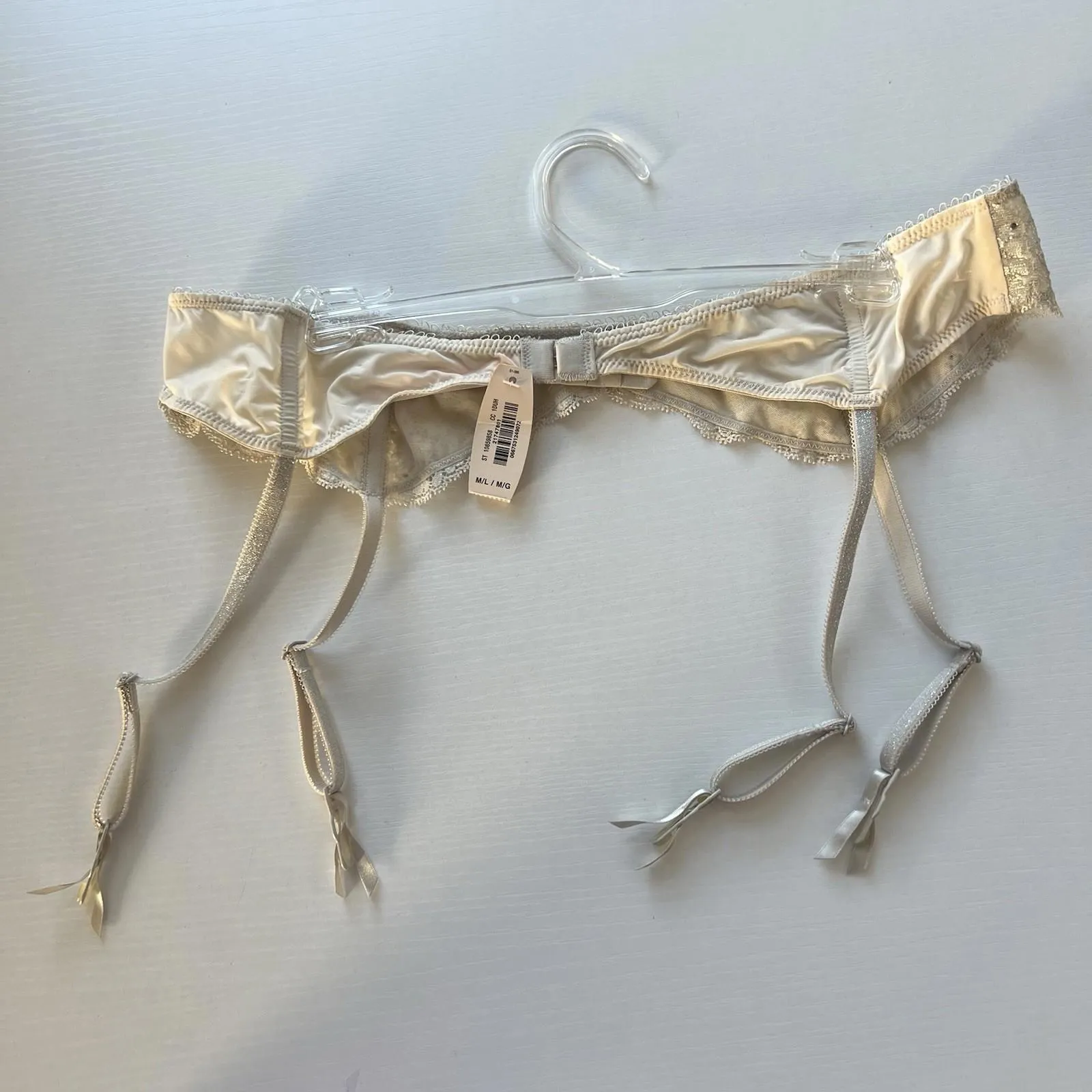 NWT Victoria's Secret Dream Angels Metallic Gold Lace Garter Belt M/L HTF Y2K - Image 6