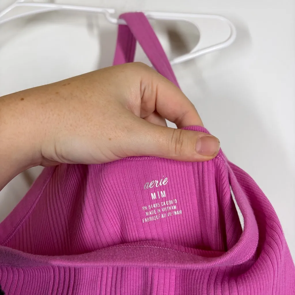 NWT Aerie One Shoulder Ribbed Midi Dress Size Medium - Image 9