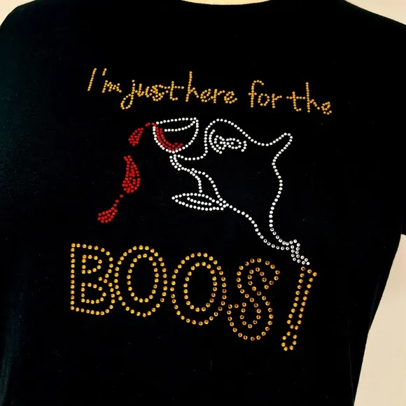 Here for the Boos Rhinestone Tee L - Image 2