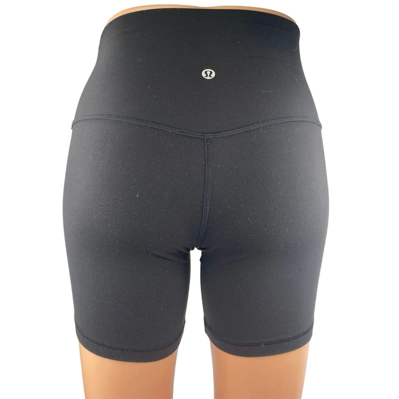 Lululemon Women's Black Mid Rise Workout Running Athletic Biker Shorts Size M Size M - Image 3